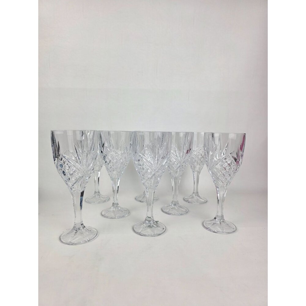Vintage Shannon Crystal Wine Glasses 8 Oz Cut Glass Design Czech Republic Set of